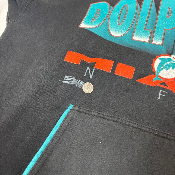 Vintage 90s Miami Dolphins Hoodie Men's XL Front Row Salem Sportswear - Picture 12 of 13